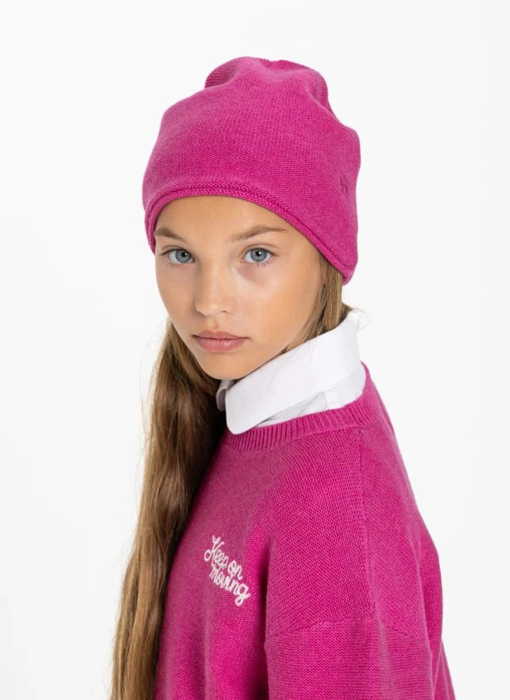 Smallable Kid - Striped Wool Hat | Fluorescent Pink