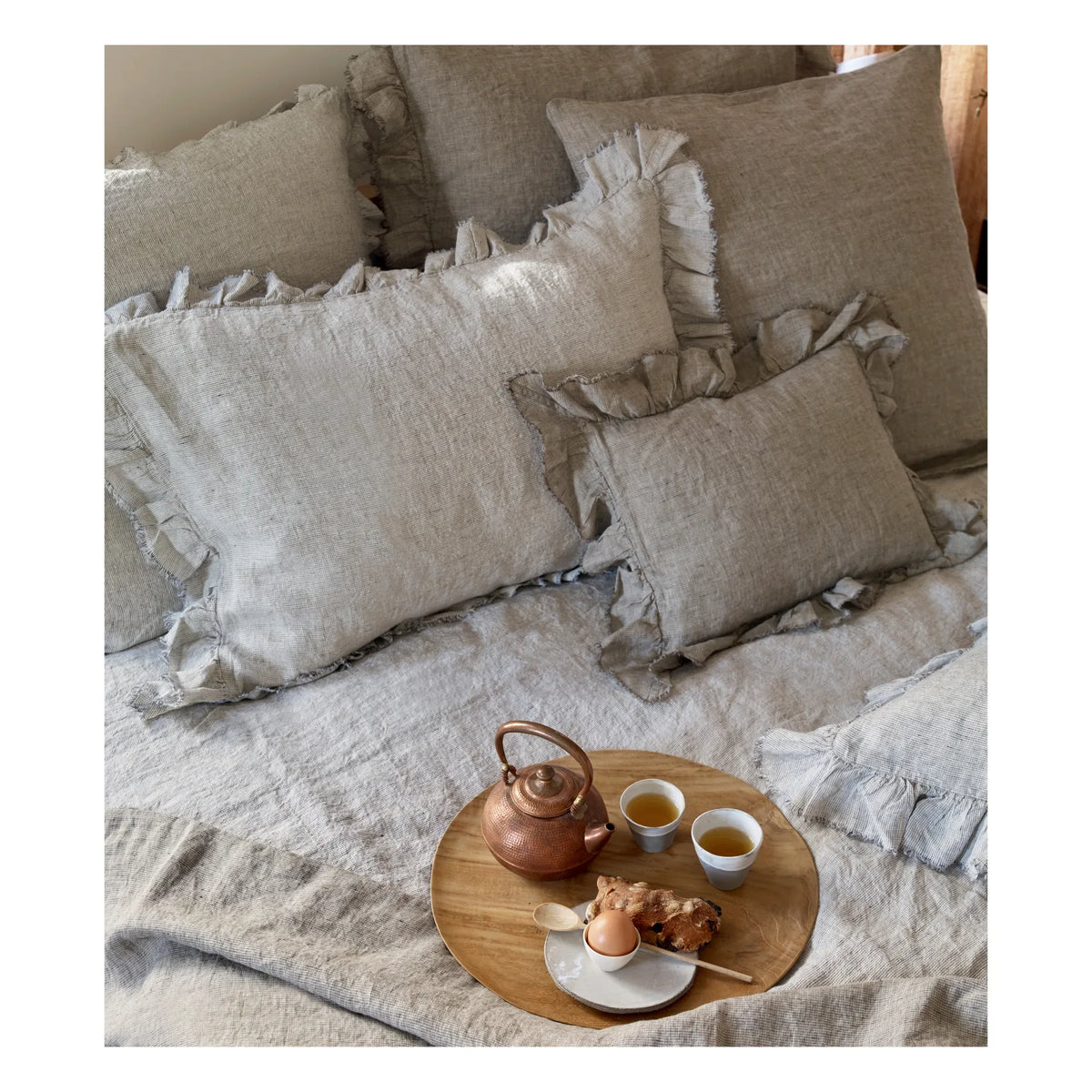 Maison de Vacances - Boho Washed Linen Pillowcase | Stone