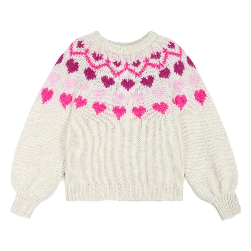 Mipounet - Love Nordic Hearts Sweater | Cream