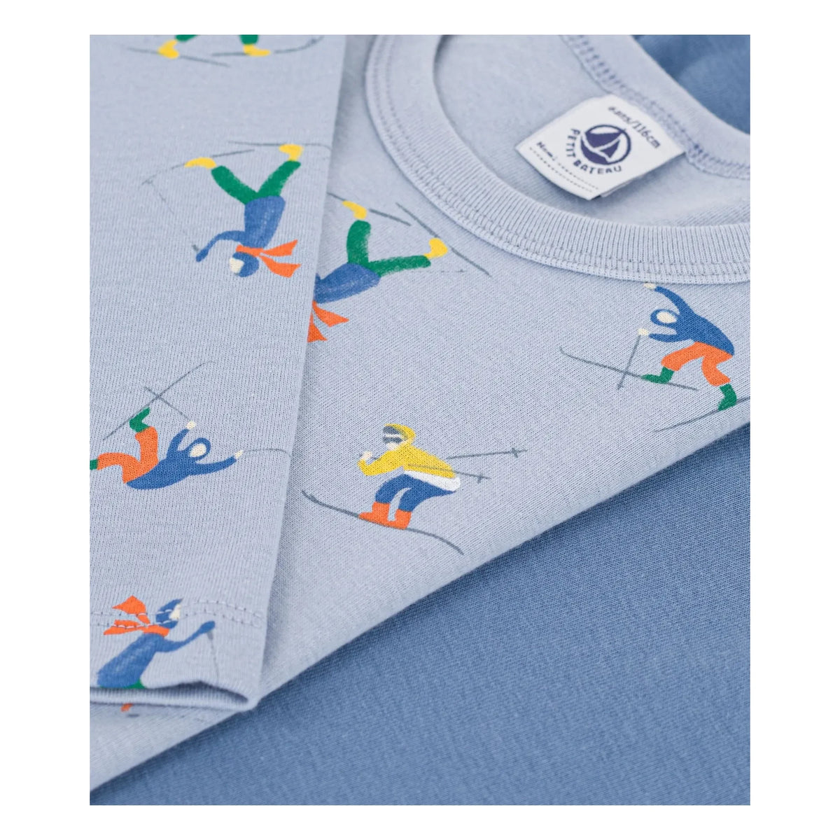 Petit Bateau - 2-Pack Organic Cotton Ski T-Shirt Set | Blue