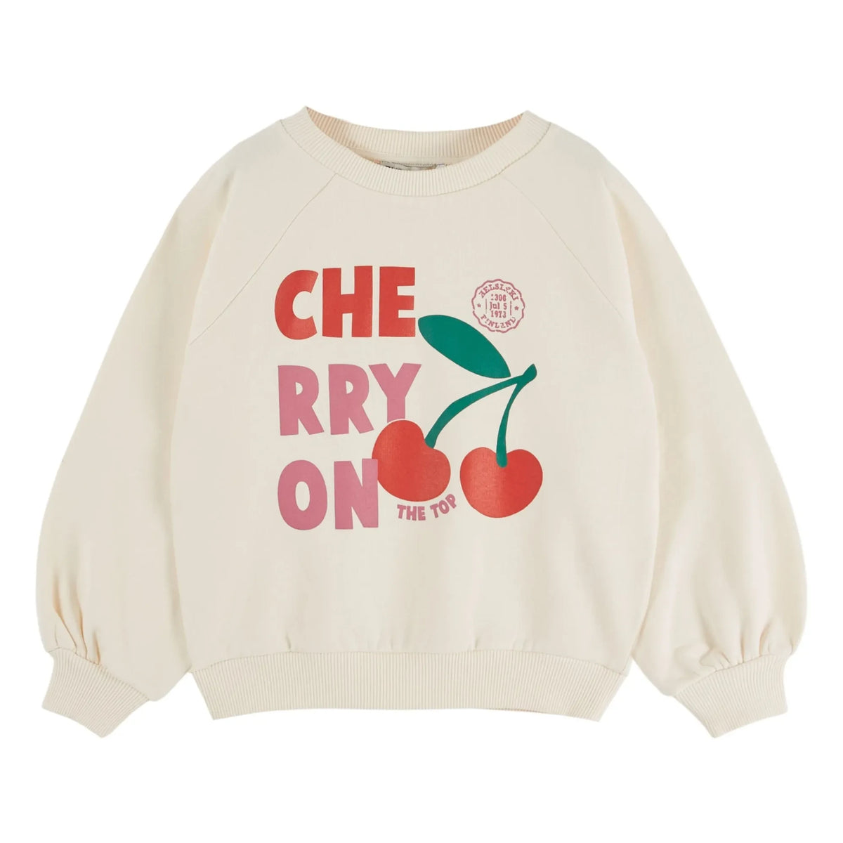 Emile et Ida - Cherry organic cotton sweatshirt | Ecru