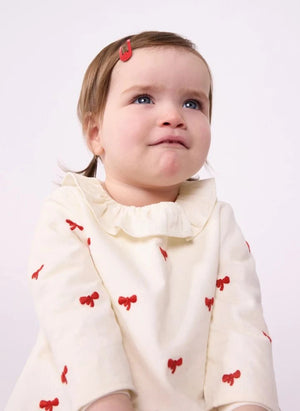 Petit Bateau - Organic Cotton Velour Knotted Blouse | Ecru