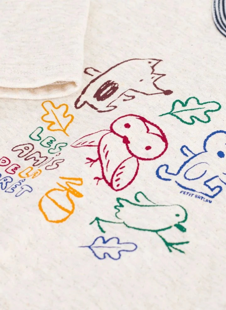 Petit Bateau - Animal T-shirt | Heather beige