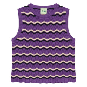 FUB - Wave Patterned Merino Wool Pointelle Top | Purple