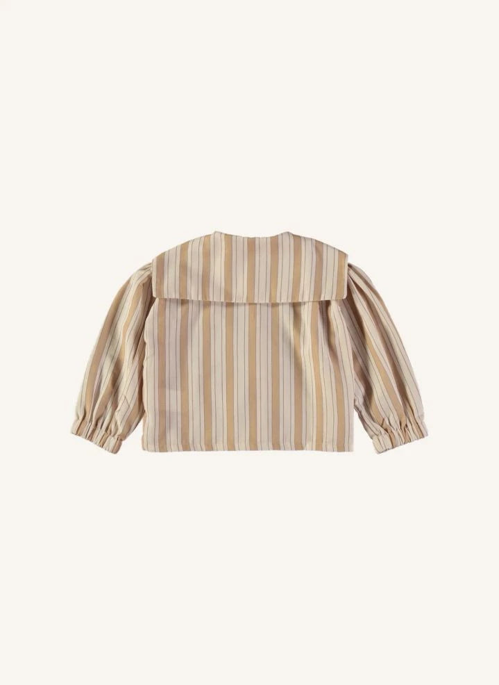Risu Risu - Organic Cotton Striped Sailor Pajamas | Caramel