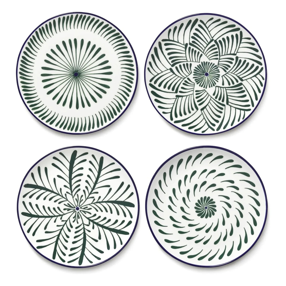 Serax - Bazaar Dessert Plates, Waww La Table - Set of 4 | Green