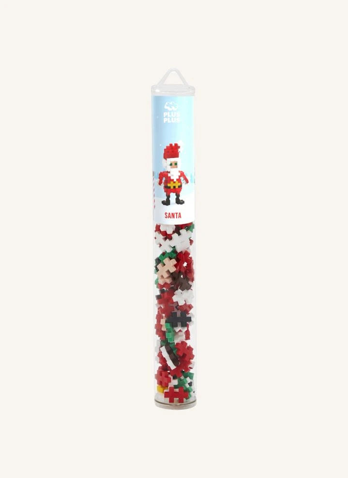Plus-Plus - Santa Claus Tube - 100 Pieces | Red
