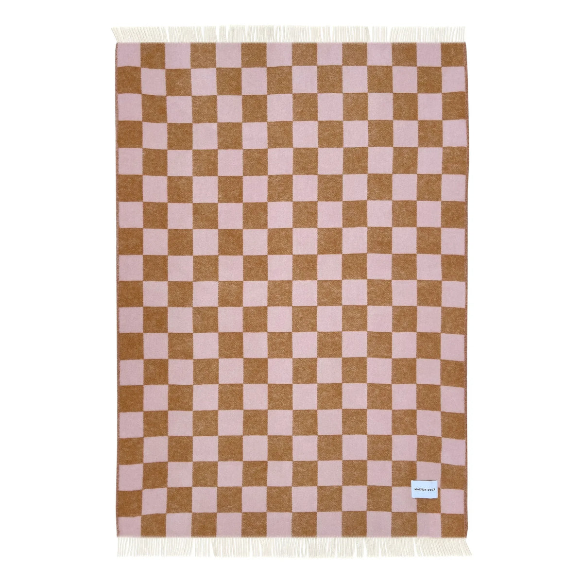 Maison Deux - Damier Wool Blanket | Terracotta