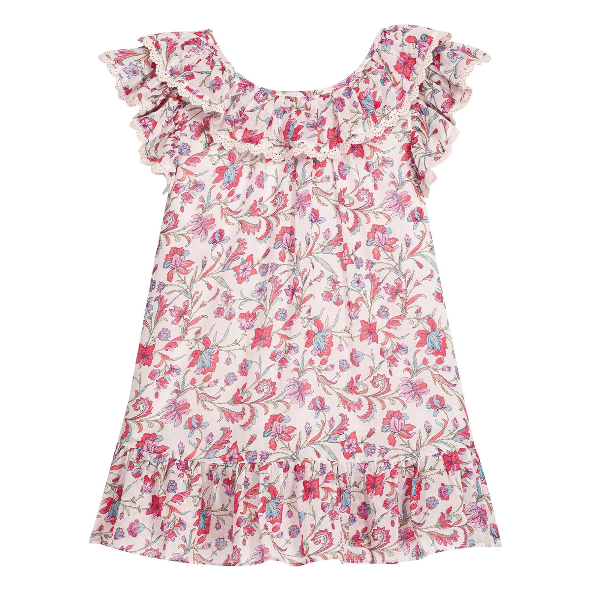 Louise Misha - Natiyana Floral Organic Cotton Dress | Cream
