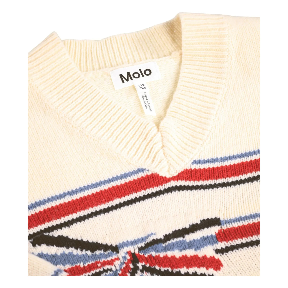 Molo - Gwenda Striped Knot Wool Sweater | White