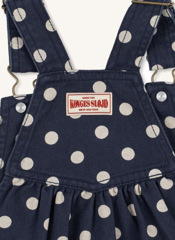 Konges Sløjd - Organic Cotton Denim Nola Polka Dot Dress | Dark Blue