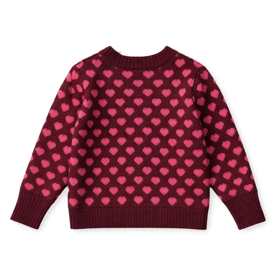 Fliink - Janie Hearts Sweater | Burgundy