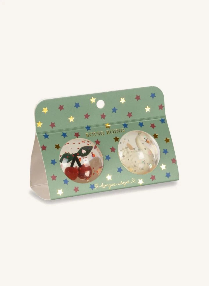 Konges Sløjd - Cherry/Swan Bouncy Balls - 2-piece Set | Pink