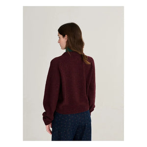 Bobo Choses - Pixel Wool Jacquard Sweater | Burgundy