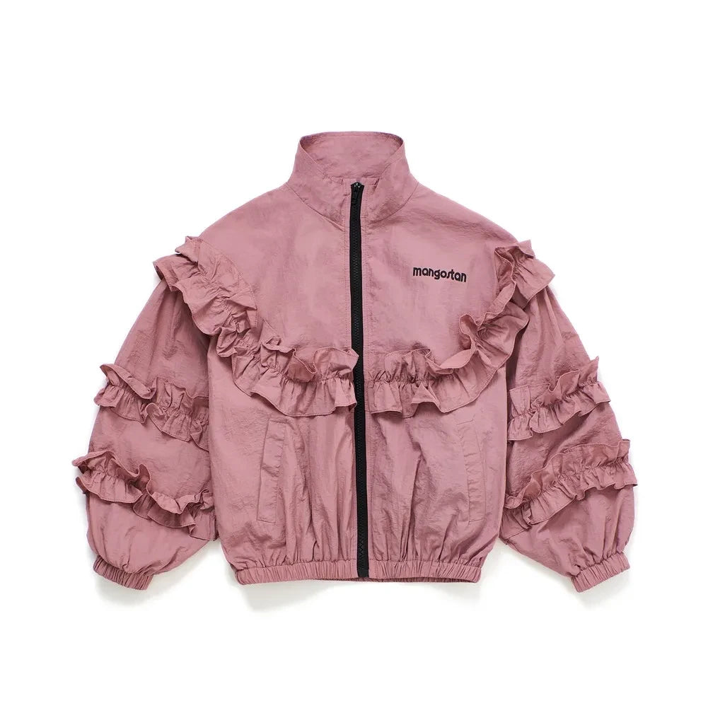 Maison Mangostan - Nylon Ruffled Jacket | Pink