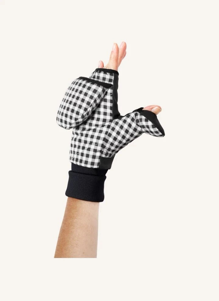 Fudoon - Convertible Vichy Gloves | Black