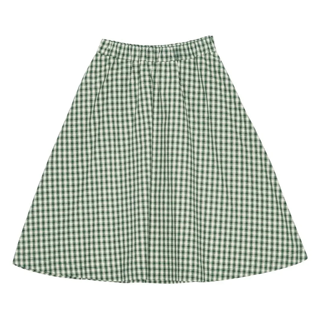 brunobruno nation - Gertrud Plaid Skirt, Organic Cotton | Green