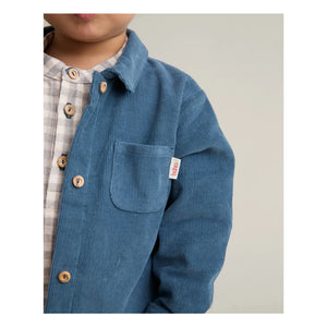 Búho - Soft Velvet Organic Cotton Baby Shirt | Sky Blue