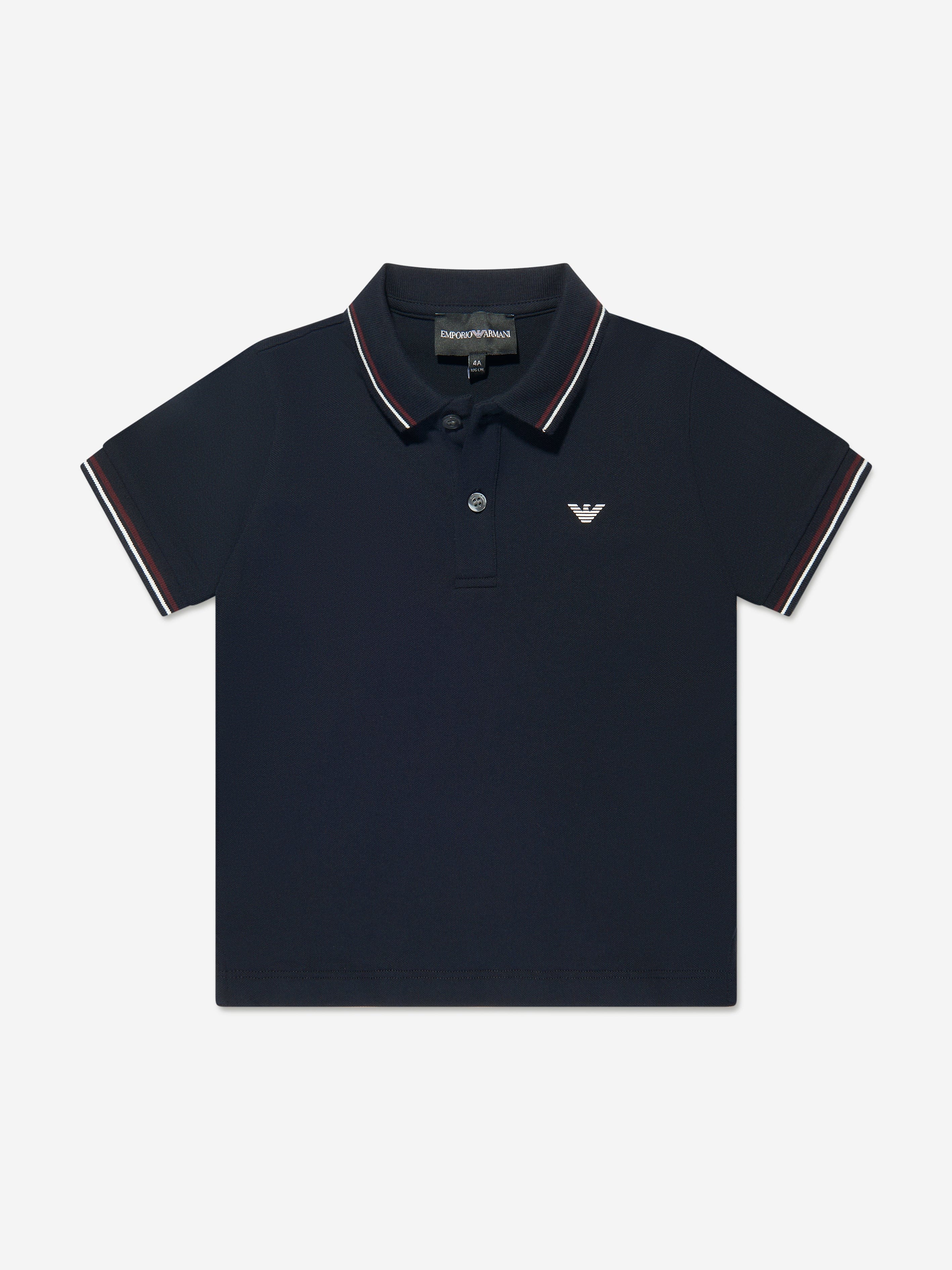 Emporio Armani Boys Logo Polo Shirt in Navy