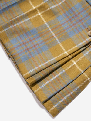 Bonpoint Girls Talissa Wool Tartan Skirt in Brown