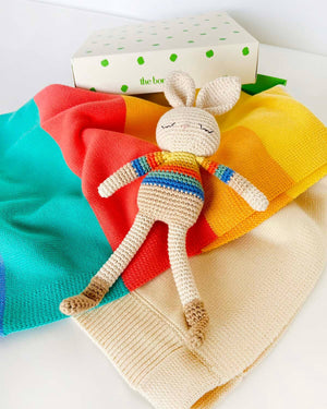 Bonnie Bunny Crochet Toy - Rainbow stripe