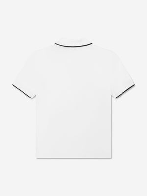 BOSS Boys Logo Polo Shirt in White