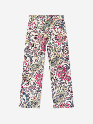 Etro Girls Paisley Print Trousers in Ivory