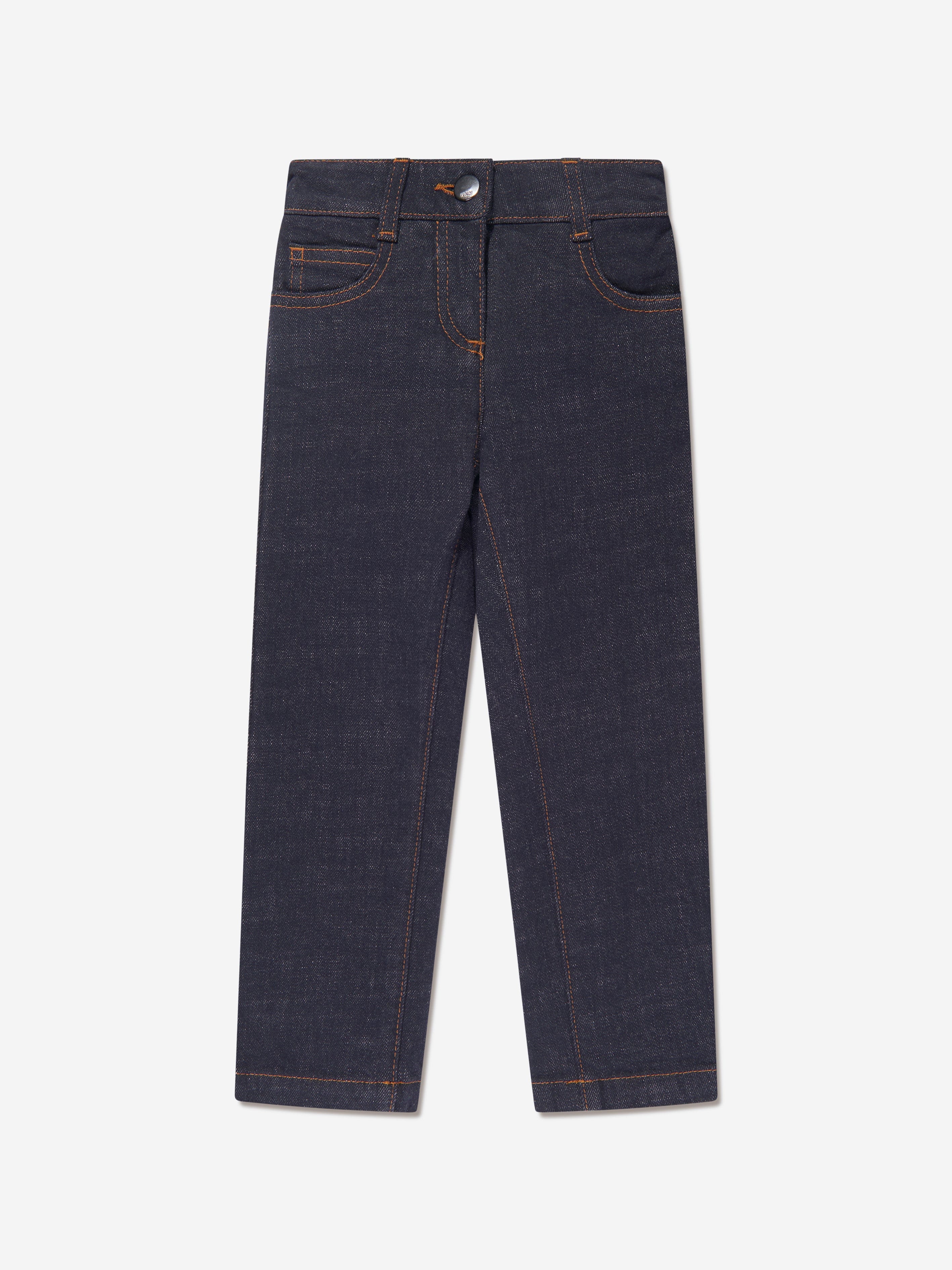 Fendi Girls Slim Fit Jeans in Navy