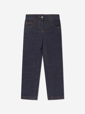 Fendi Girls Slim Fit Jeans in Navy