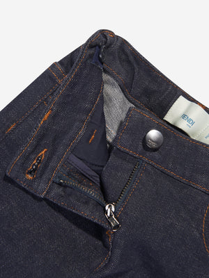Fendi Girls Slim Fit Jeans in Navy