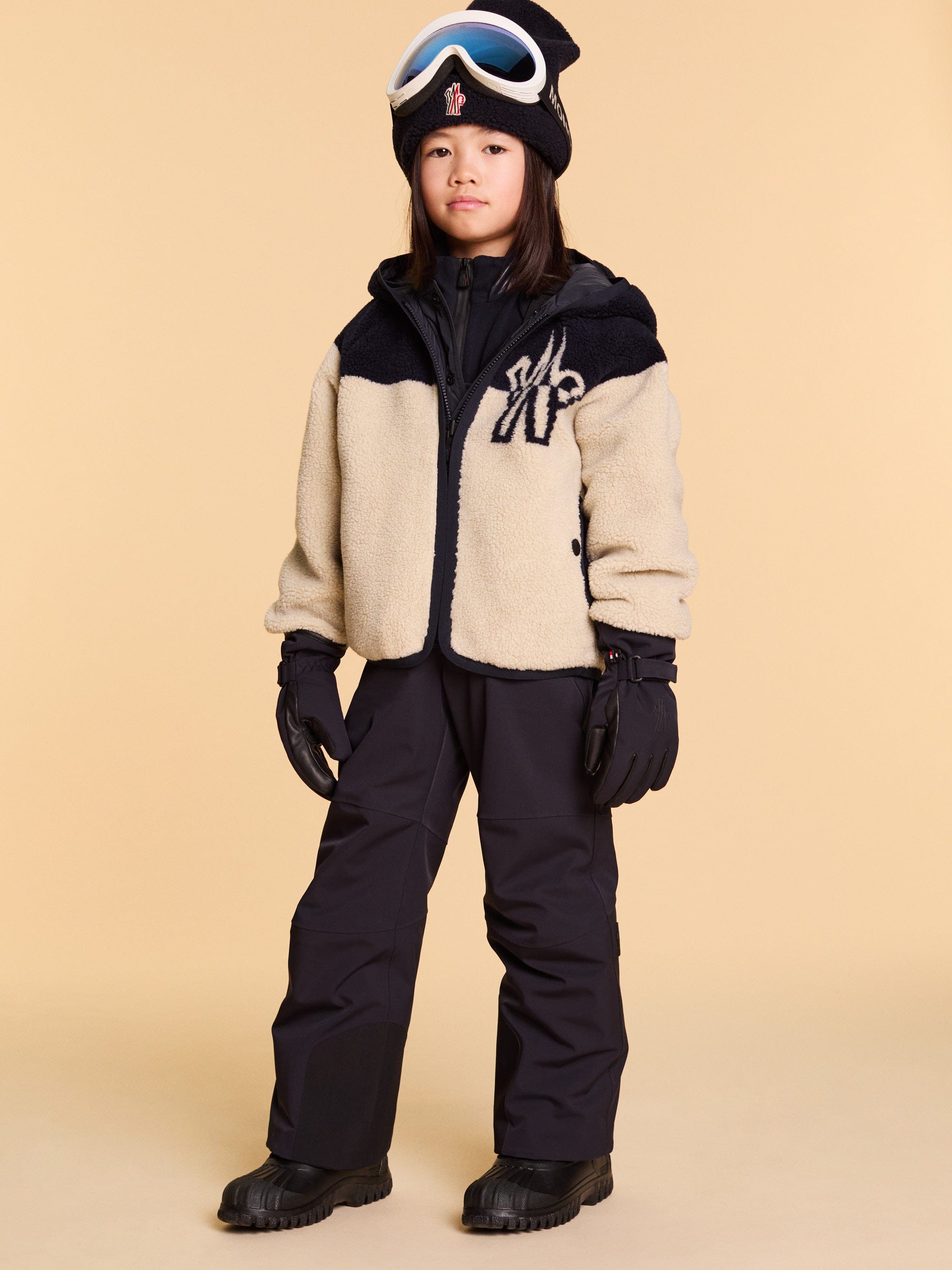 Moncler Enfant Kids Grenoble Reversible Zip Up Cardigan in Ivory