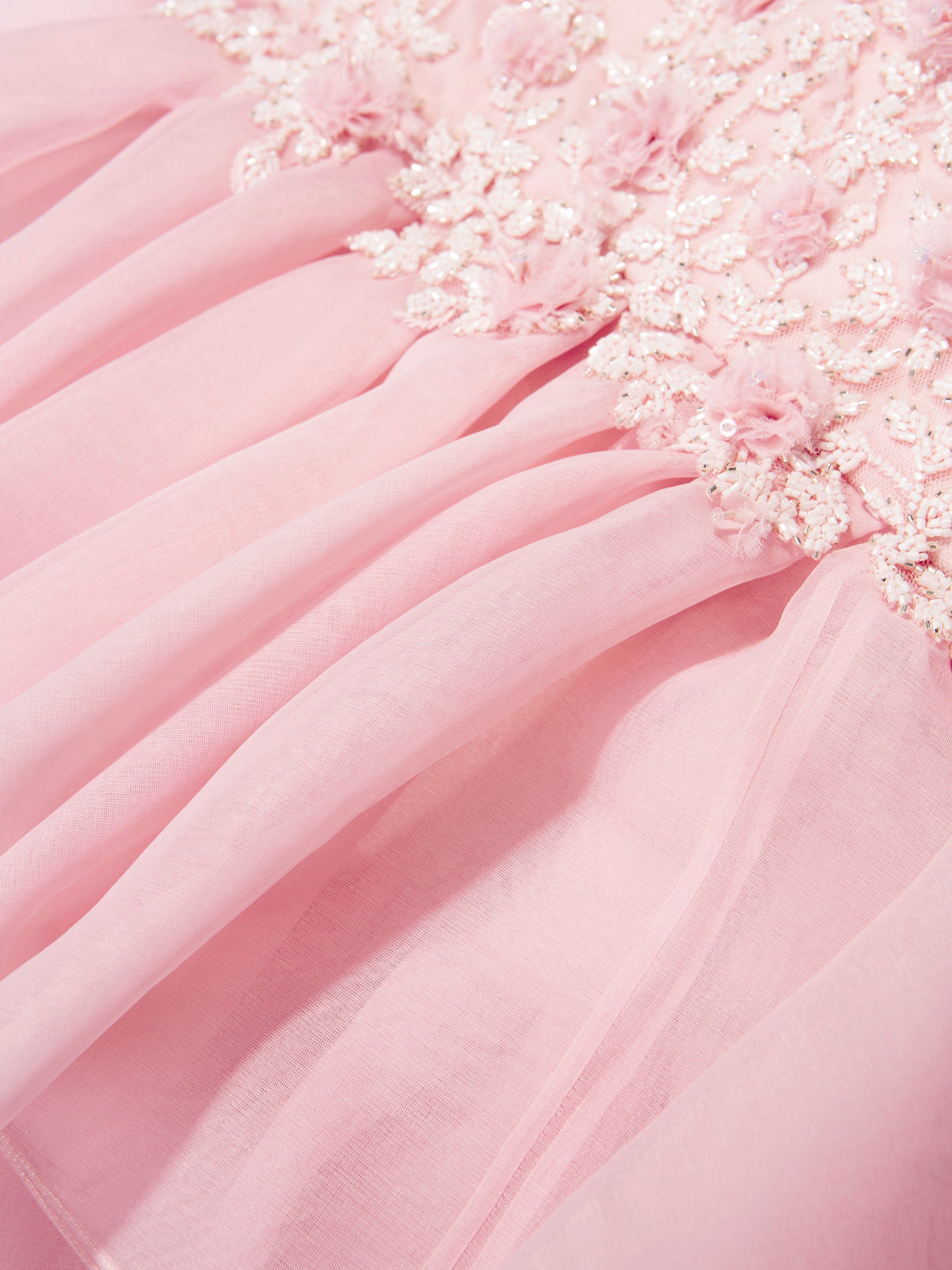 Maison Ava Girls Lumi Dress in Pink