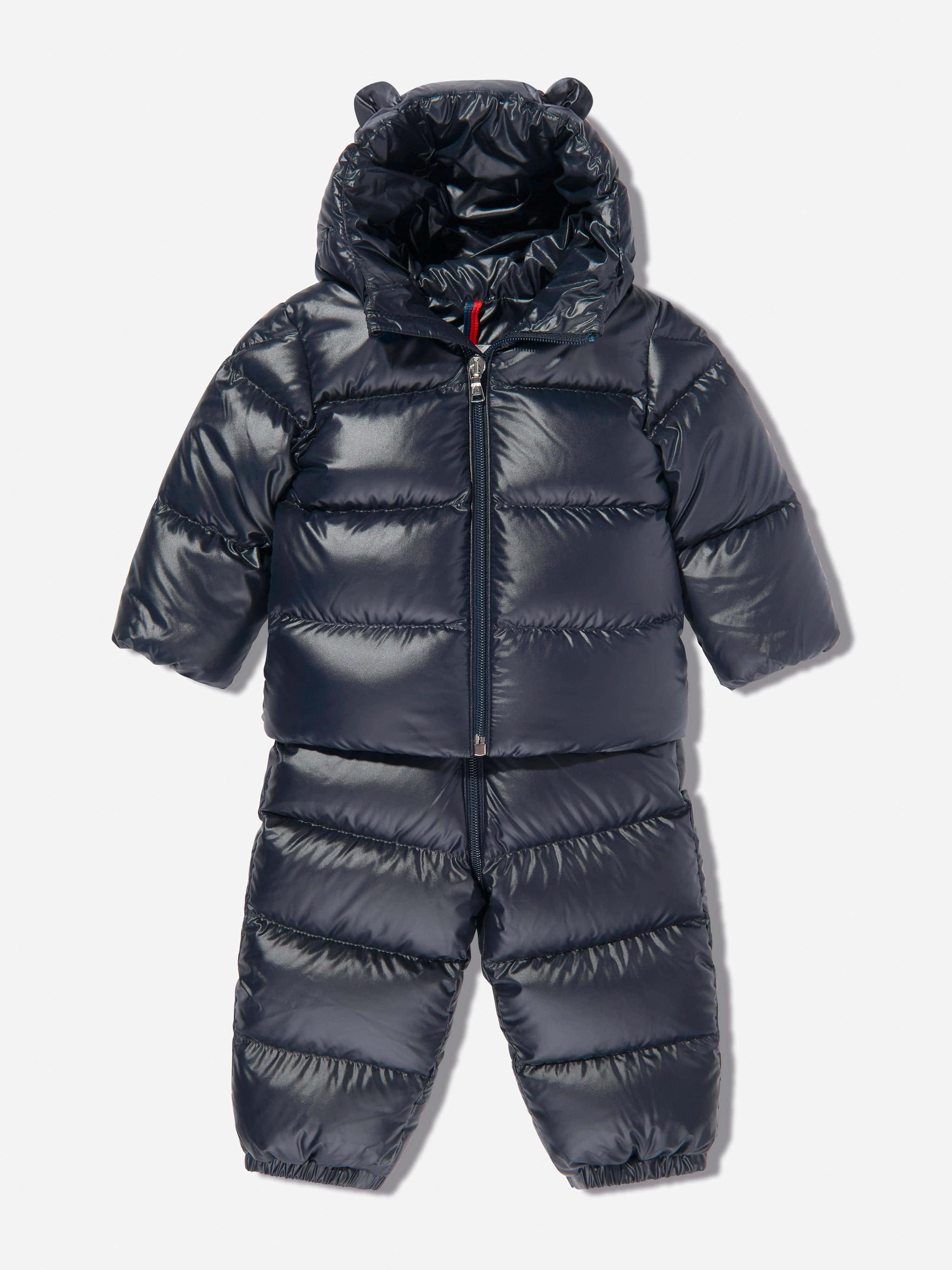 Moncler Enfant Baby Down Padded Snowsuit in Navy