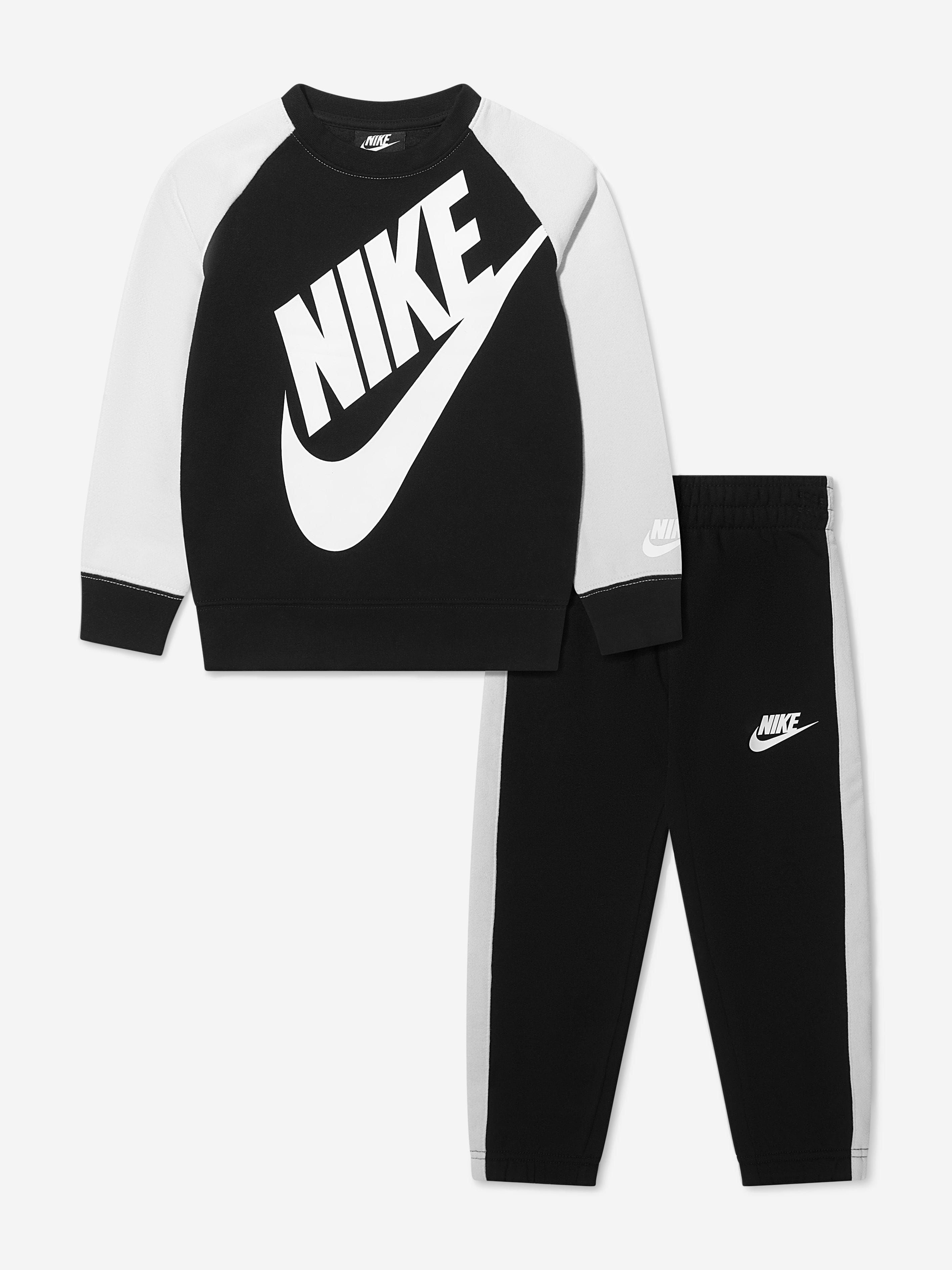 Nike Boys Oversized Futura Crew Tracksuit in Black