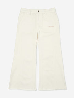 Off-White Girls Bookish Diag Denim Jeans in White