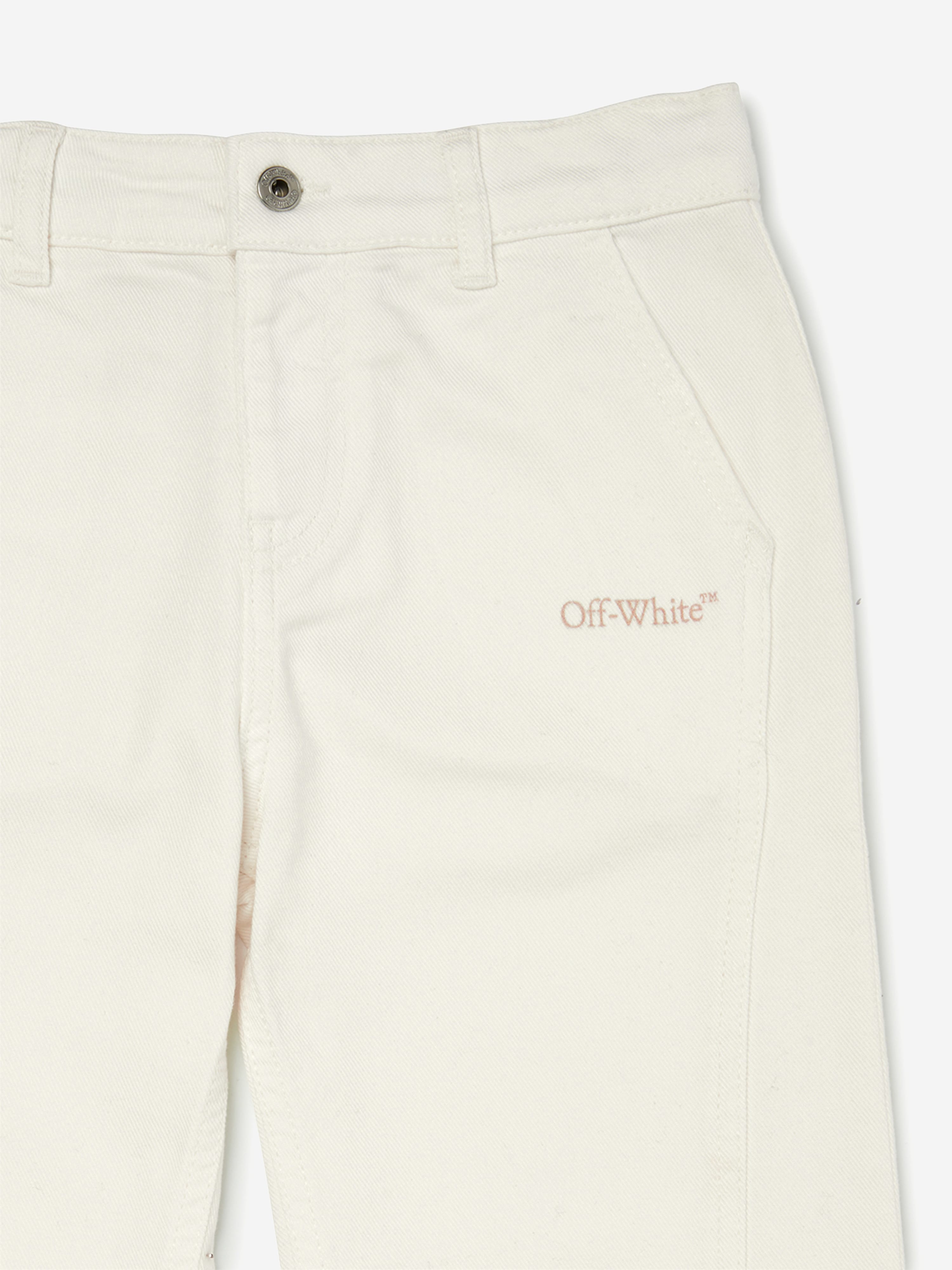 Off-White Girls Bookish Diag Denim Jeans in White