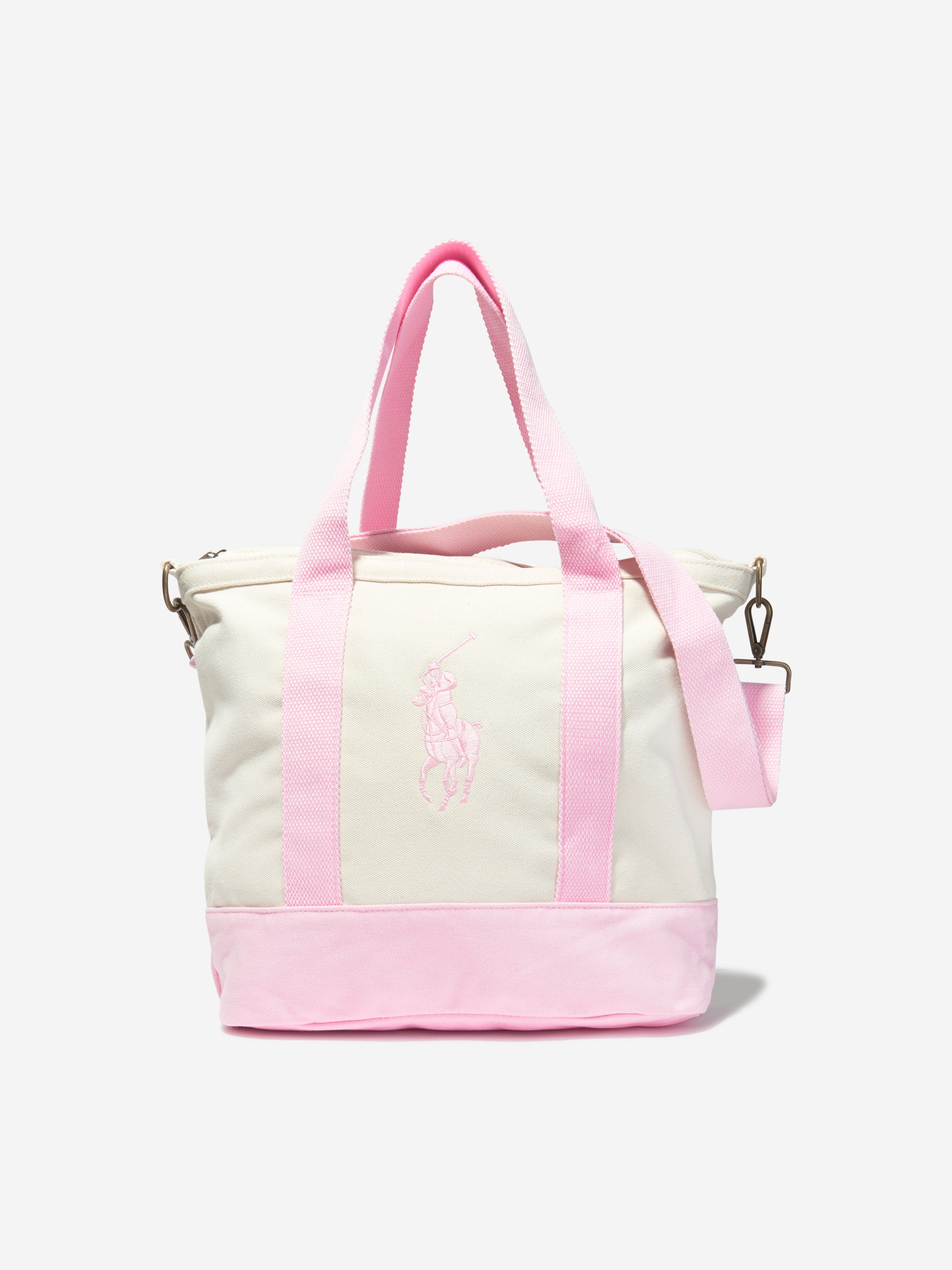 Ralph Lauren Girls Polo Player Tote Bag in Pink (40cm)