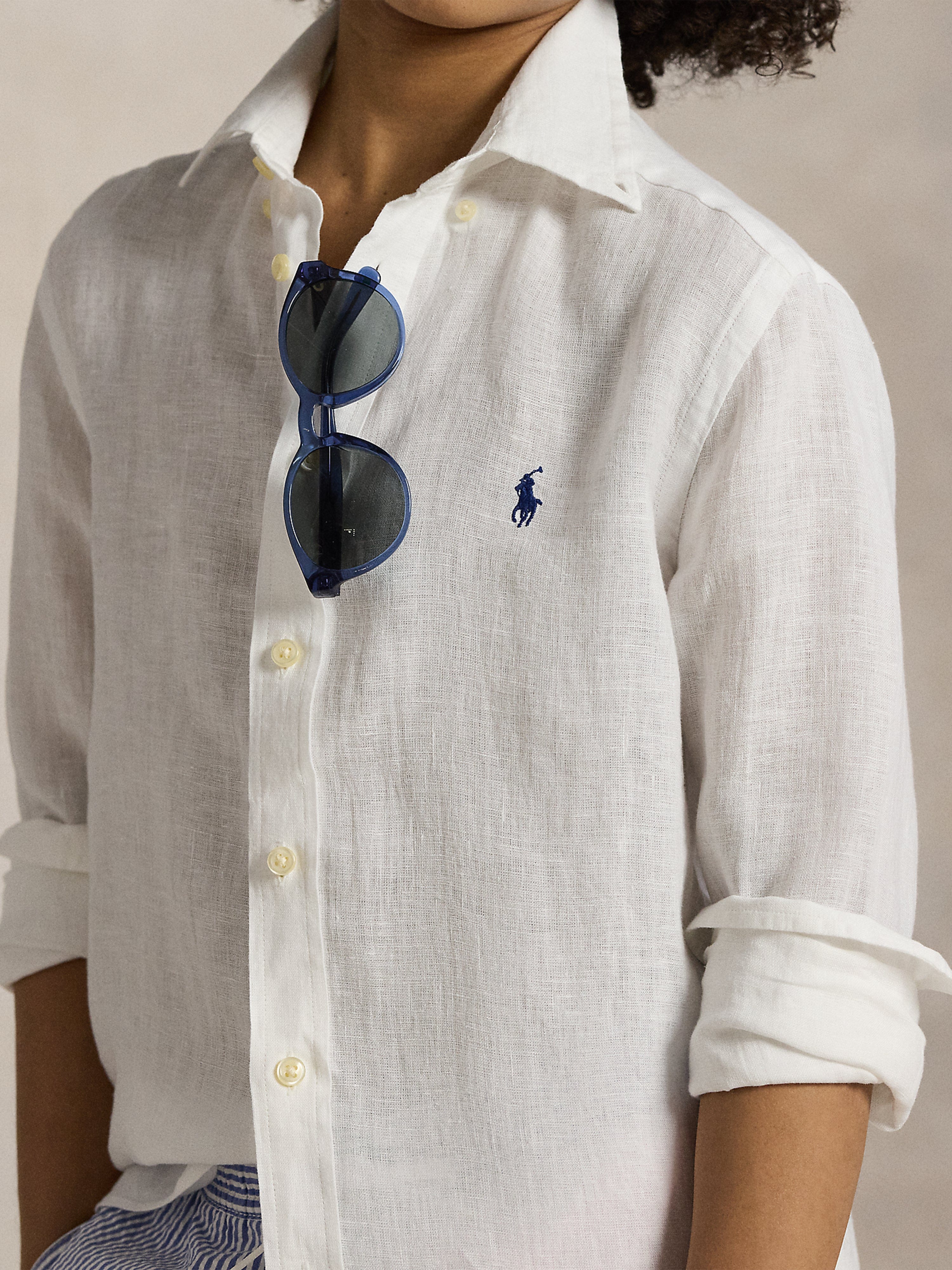 Ralph Lauren Boys Linen Shirt in White
