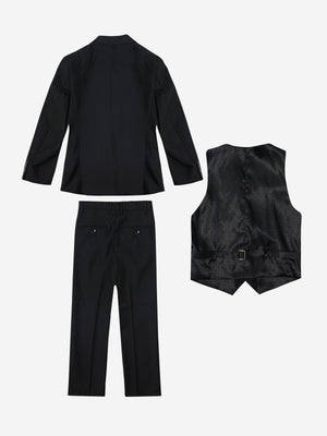 Romano Boys 3 Piece Suit in Black