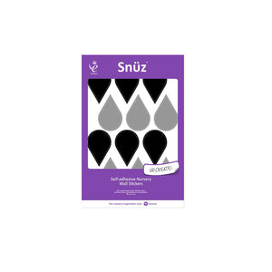 Outlet - Snuz Nursery Wall Stickers - Black/Grey Raindrops-Wall Stickers- | Natural Baby Shower