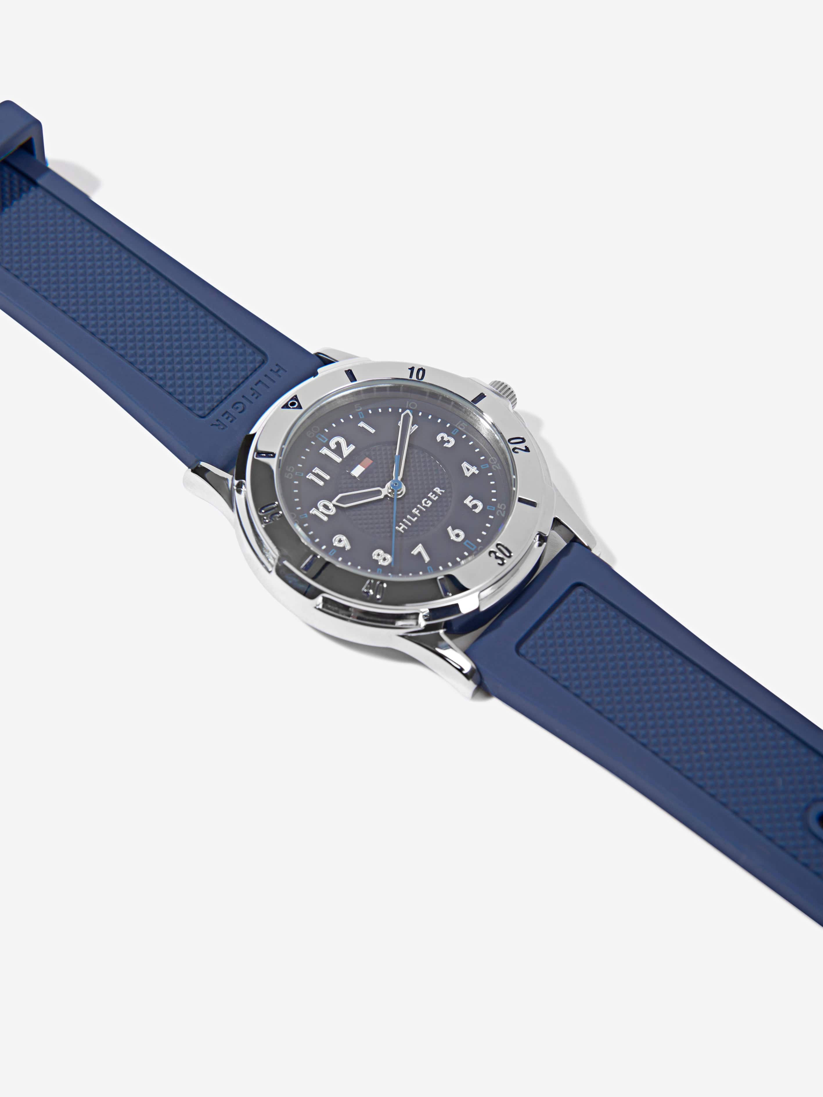 Tommy Hilfiger Boys Silicone Strap Watch in Navy 34mm (One Size)