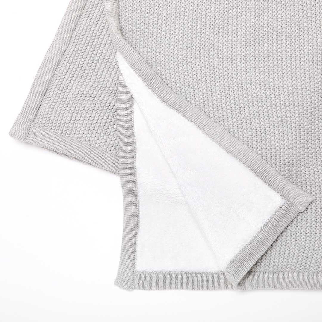 The Little Green Sheep Organic Knitted Fleece Baby Blanket - Dove-Blankets- | Natural Baby Shower