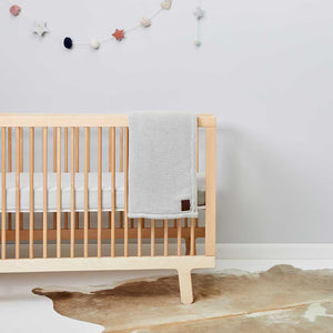 The Little Green Sheep Organic Knitted Fleece Baby Blanket - Dove-Blankets- | Natural Baby Shower