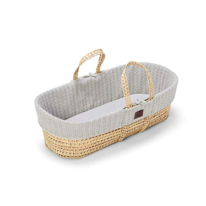 The Little Green Sheep Organic Knitted Moses Basket Bundle - Dove-Moses Baskets- | Natural Baby Shower