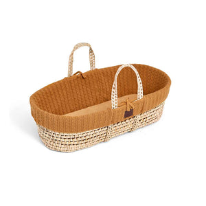 The Little Green Sheep Organic Knitted Moses Basket Bundle - Honey-Moses Baskets- | Natural Baby Shower