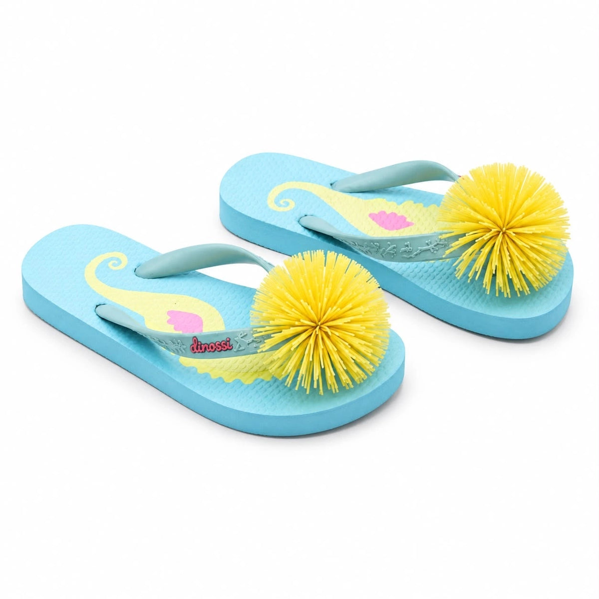 Joules - Girls' Yellow Pompon Beach Slippers (Display Item)