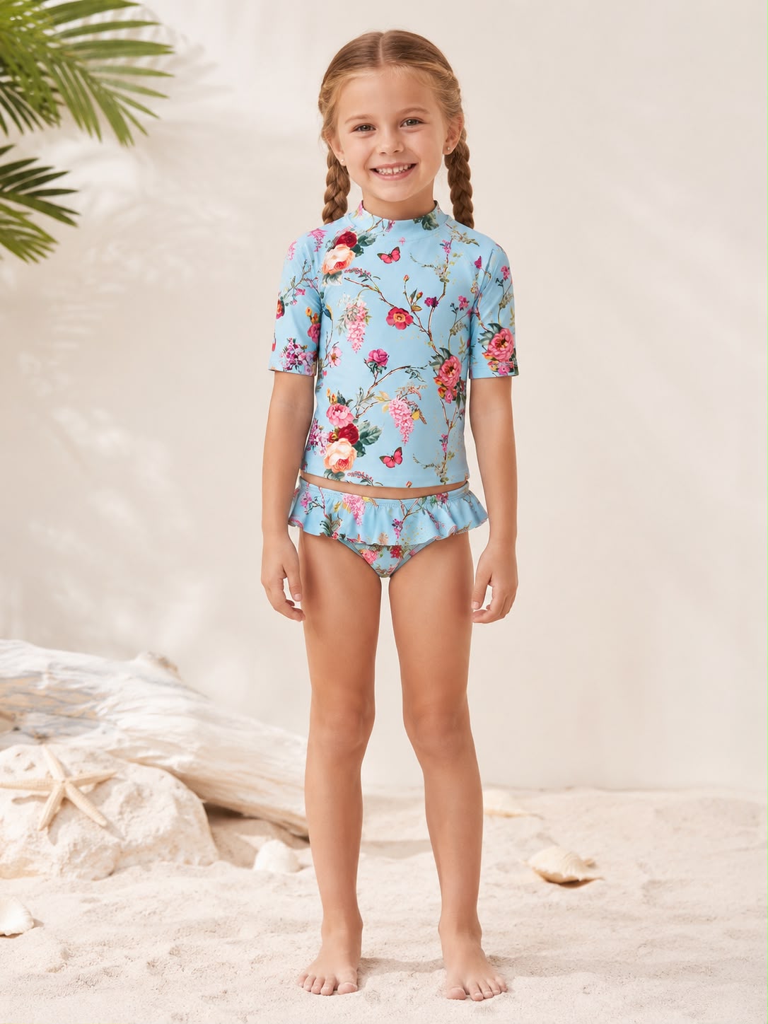 Next - Girls' Short-Sleeved 2-Piece Swimsuit