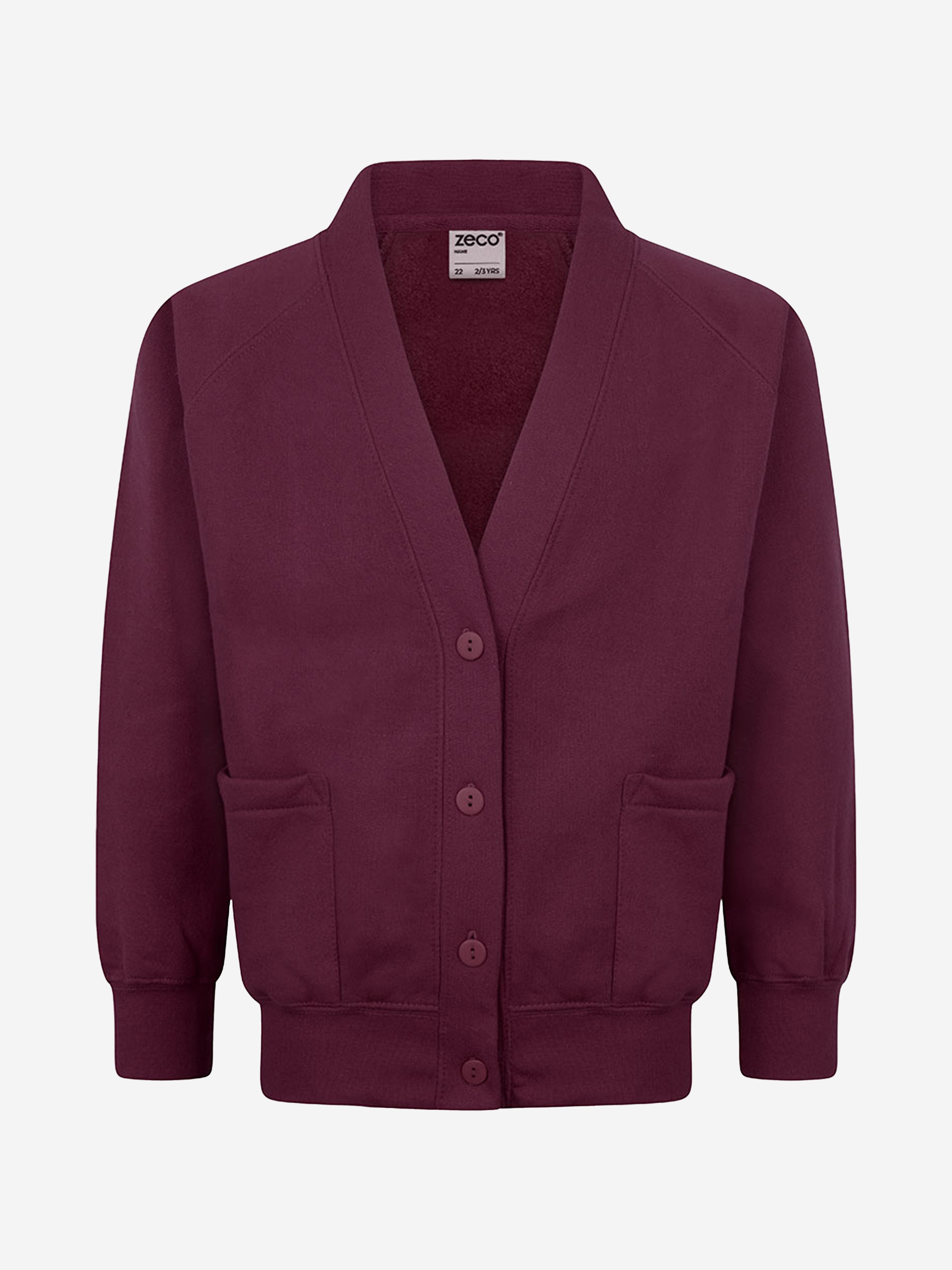 Zeco Kids School Sweatshirt Cardigan in Maroon