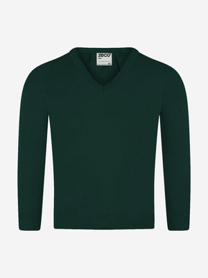 Zeco Kids School Knitted V-Neck Jumper in Green