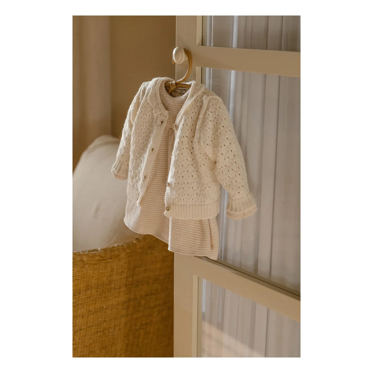 1+ in the family - Nimes Merinos Wool Cardigan | Ecru